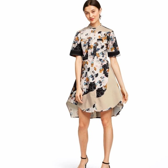 The Floral Zip-Front Shirt Dress - 3.1 Phillip Lim Target EUC Small - Picture 1 of 13